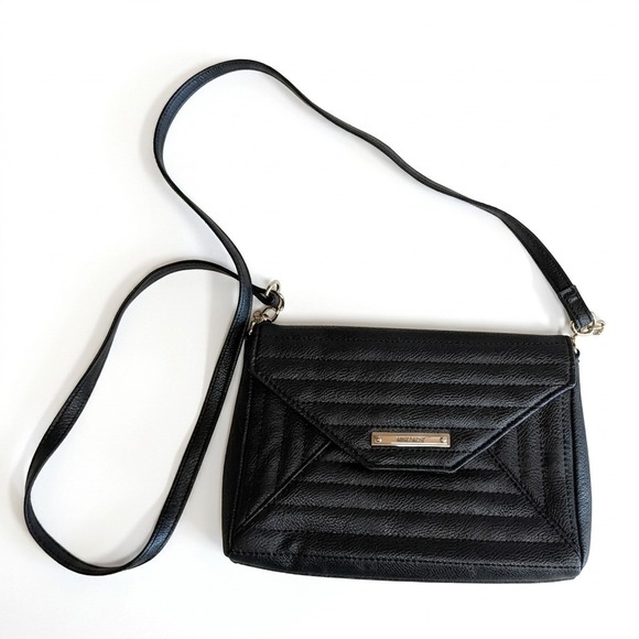 Nine West Handbags - Nine West Small Black Shoulder Bag / Clutch, Faux Leather, Front Flap, 8.5" x 6"